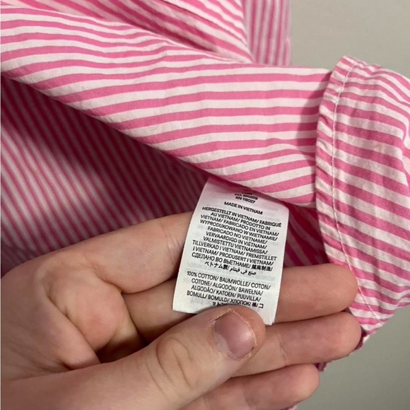 Boden Preppy Light Pink Striped 100% Cotton Button Down Shirt Size 12R - Picture 4 of 5